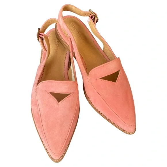 ❌SOLD❌Sperry Women's Saybrook Slingback Suede Loafer Flat- pink - size 5.5 - Picture 1 of 8